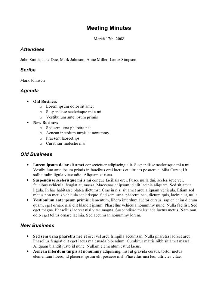 meeting minutes document
