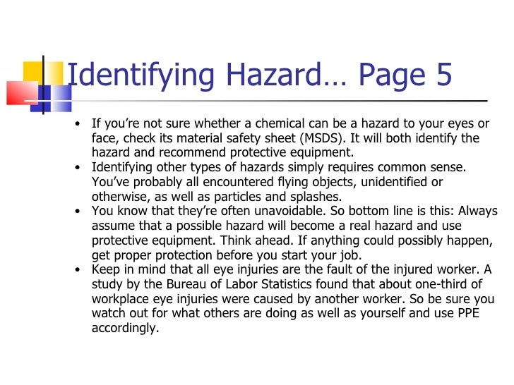 OSHA Eye and Face Protection