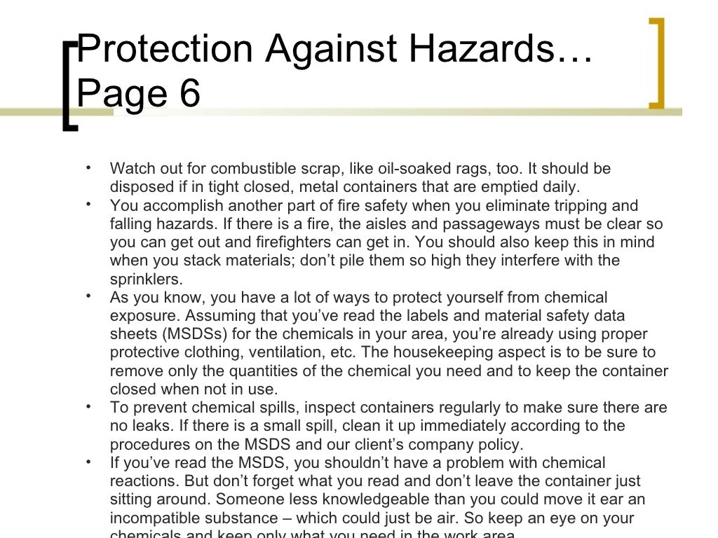 OSHA Good Housekeeping