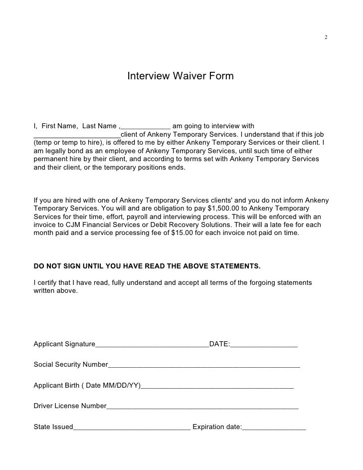 Interview Wavier 5-30-09 Interview Wavier 5-30-09