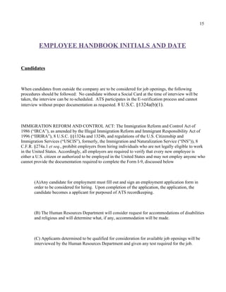 Employee Handbook Intitials and dates updated 5-28-09 | PDF