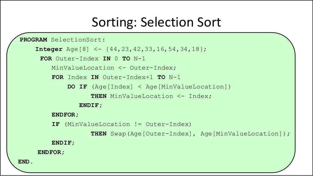 Advanced Sorting Algorithms