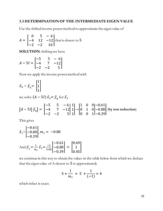 Shifted Inverse Power Method Algorithm PROJECT | DOCX