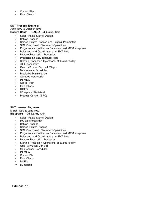 cv smt process eng jose g velez resume linkedin