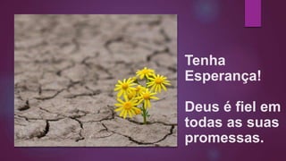 Tenha
Esperança!
Deus é fiel em
todas as suas
promessas.
 