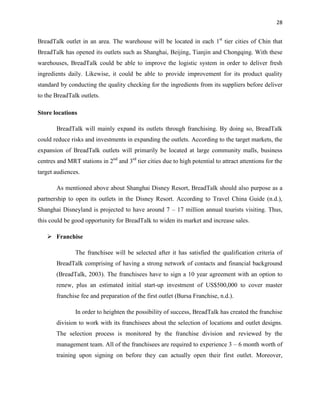 BreadTalk - Expansion in Mainland China | PDF