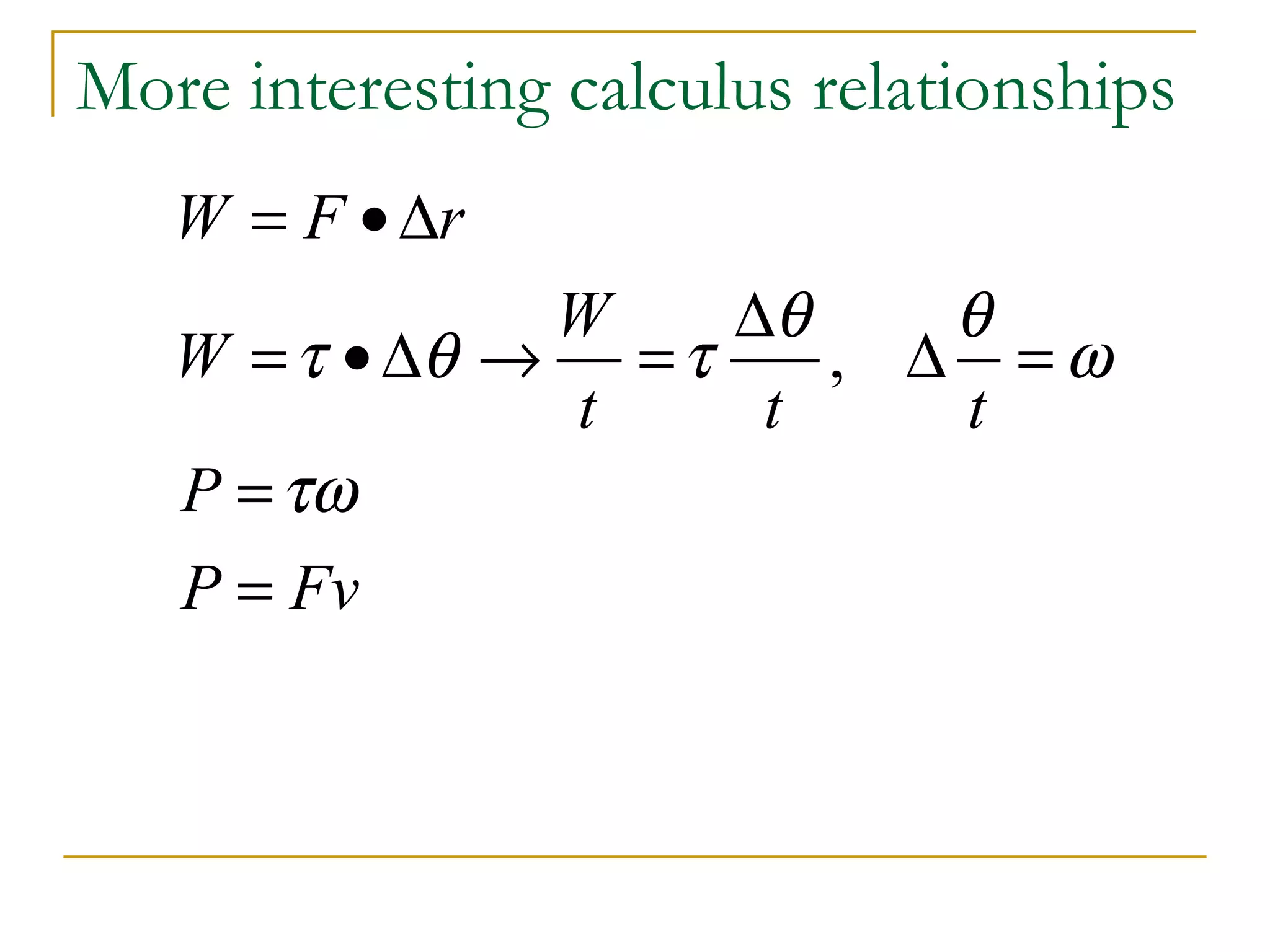 More interesting calculus relationships 