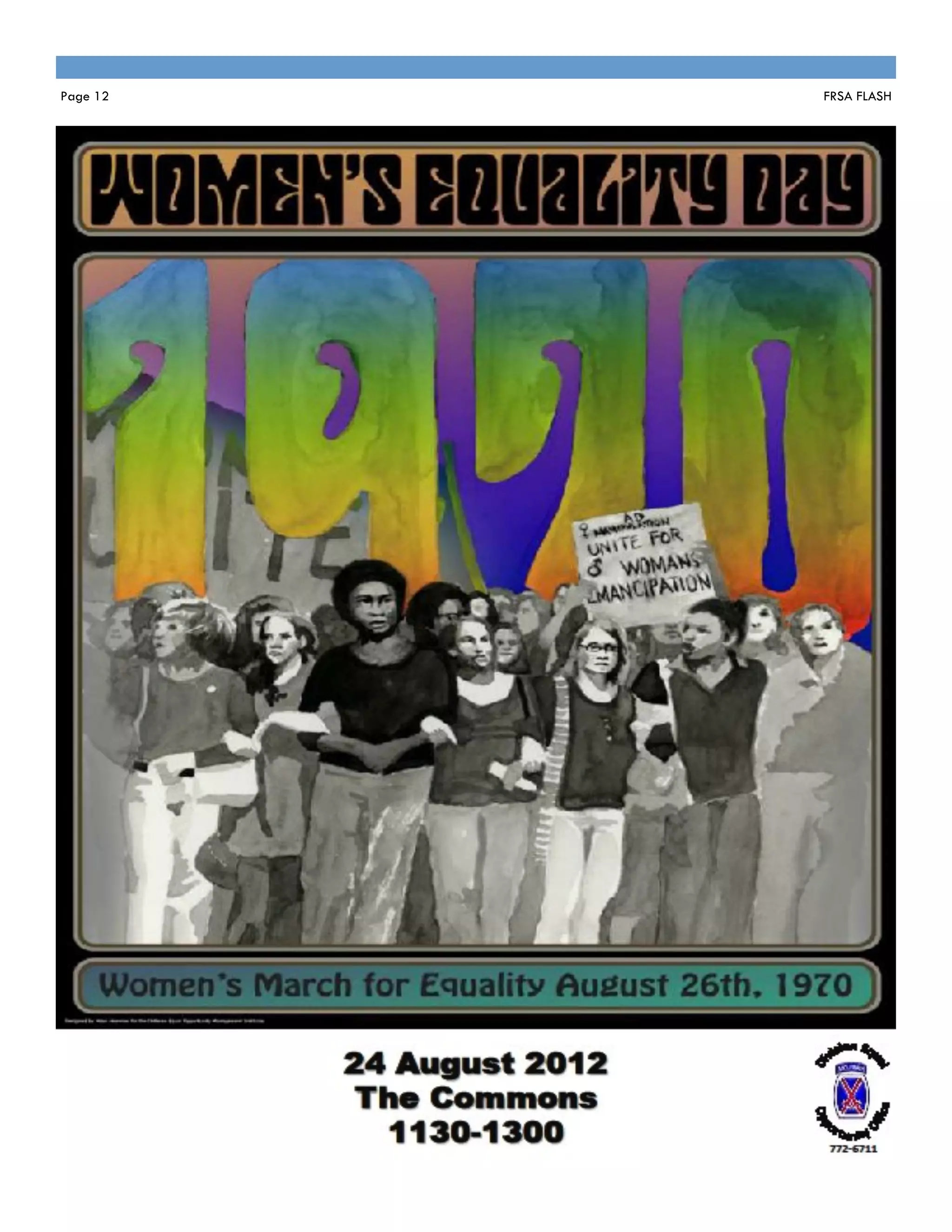 Page 12   FRSA FLASH
 