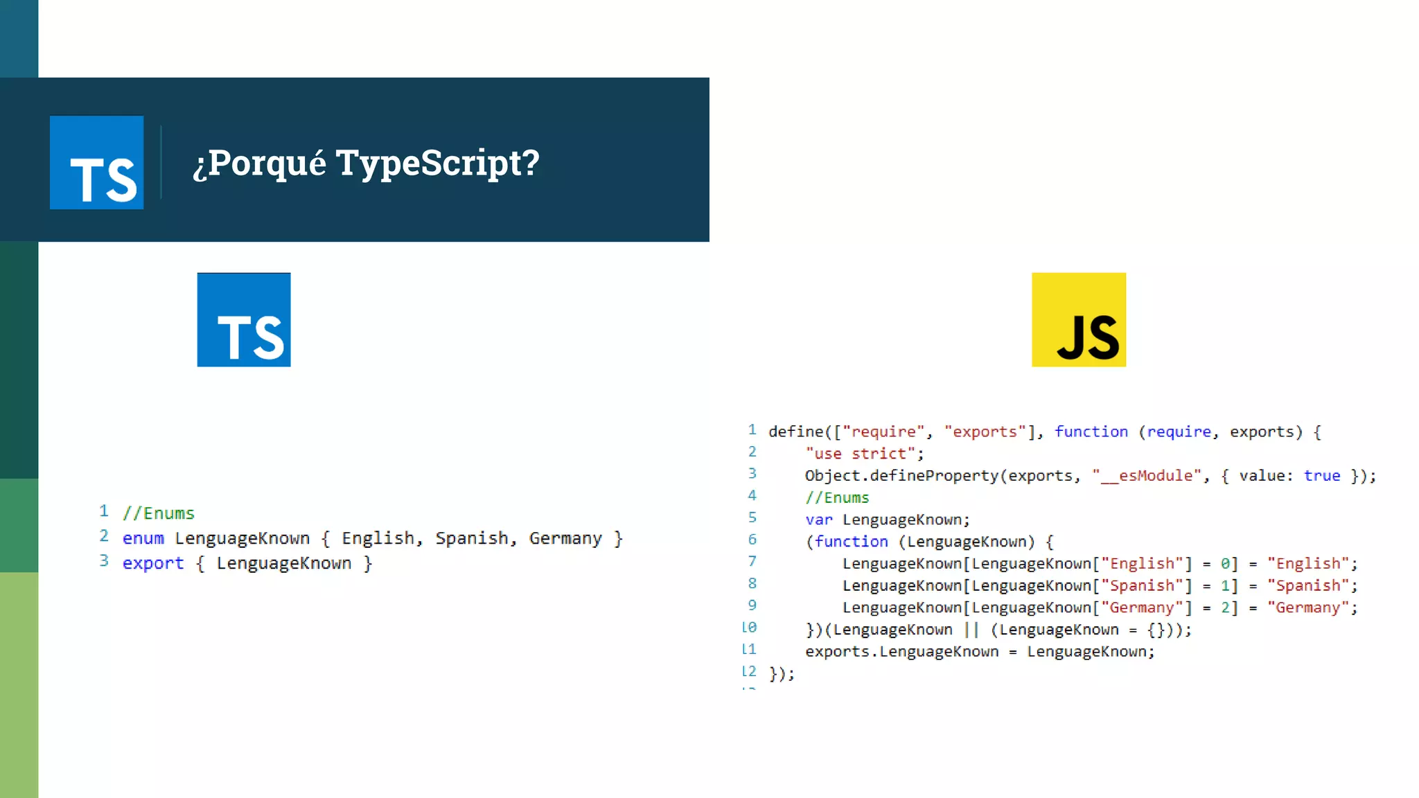 ¿Porqué TypeScript?
 