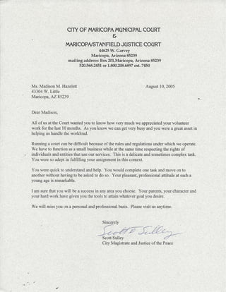 Judge Sully Letter