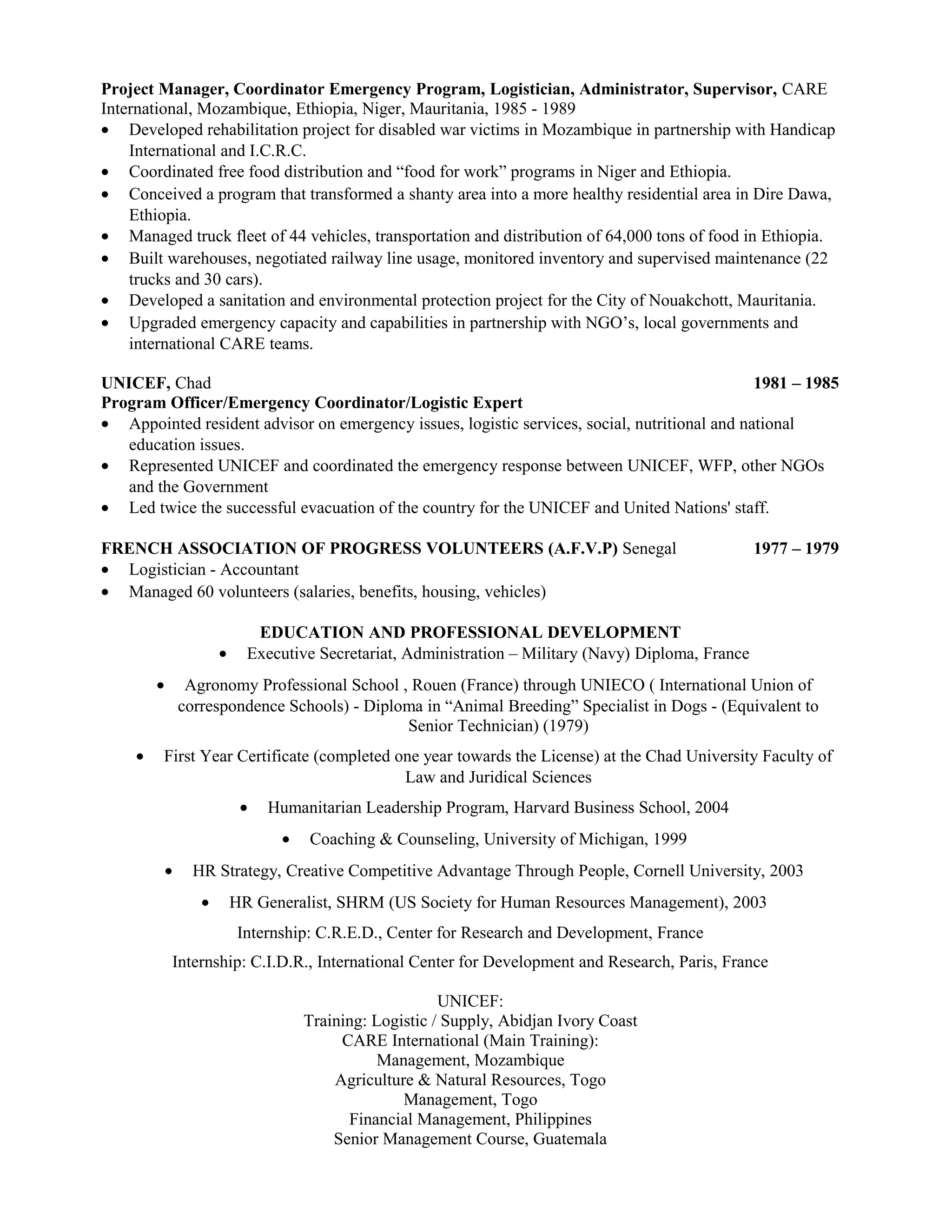 Marc's resume (Final) | DOC | Non-Profit Organizations | Industries