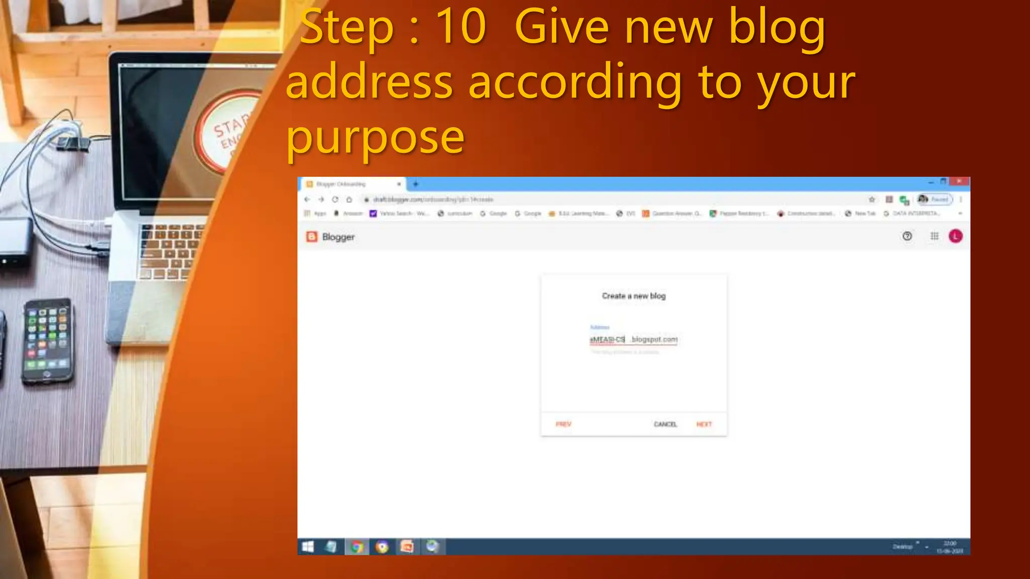 Step : 10 Give new blog
address according to your
purpose
 