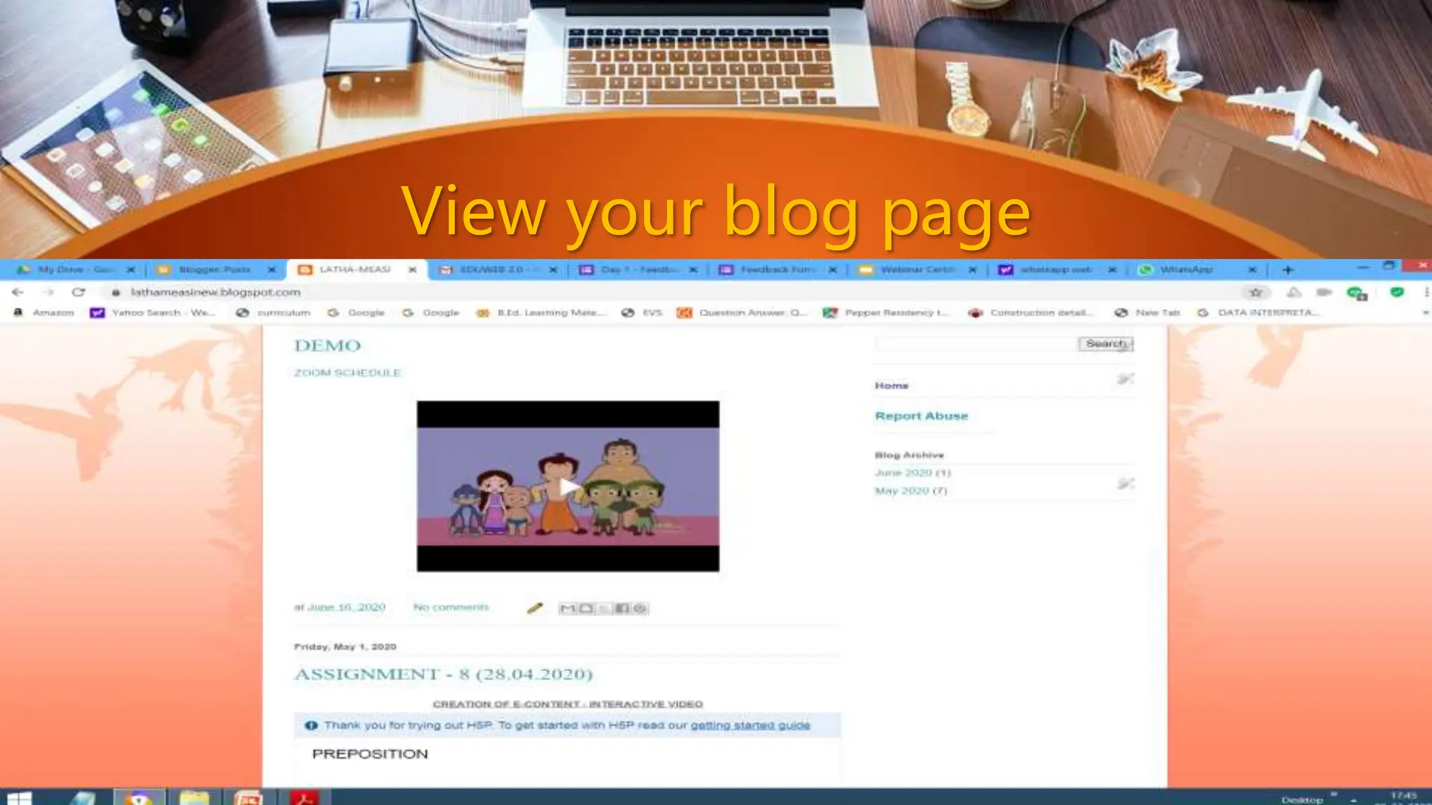 View your blog page
 