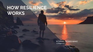 HOW RESILIENCE
WORKS
M.DANIEL MOSES MANO
17PBA101
 