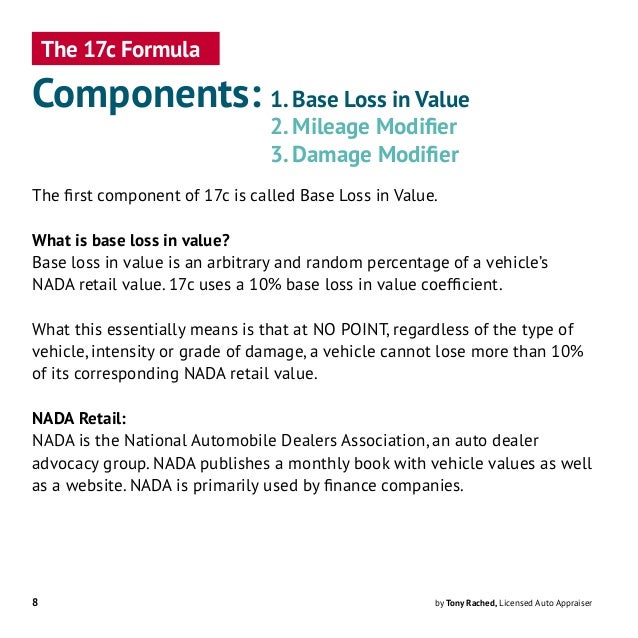 17c Formula - Bad for Diminished Value Calculations 17c Formula - Bad for Diminished Value Calculations