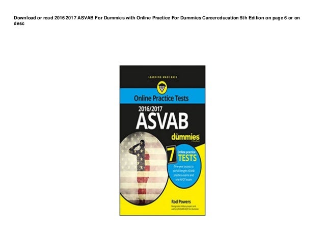 DL 2016 2017 ASVAB For Dummies with Online Practice For Dummies Careereducation 5th Edition pedeef 2 dl 2016 2017 asvab for dummies with online practice for dummies careereducation 5th edition pedeef 1 638