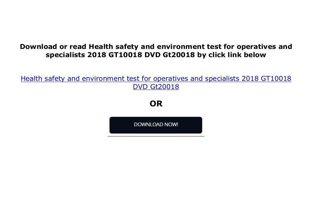DL Health safety and environment test for operatives and specialists