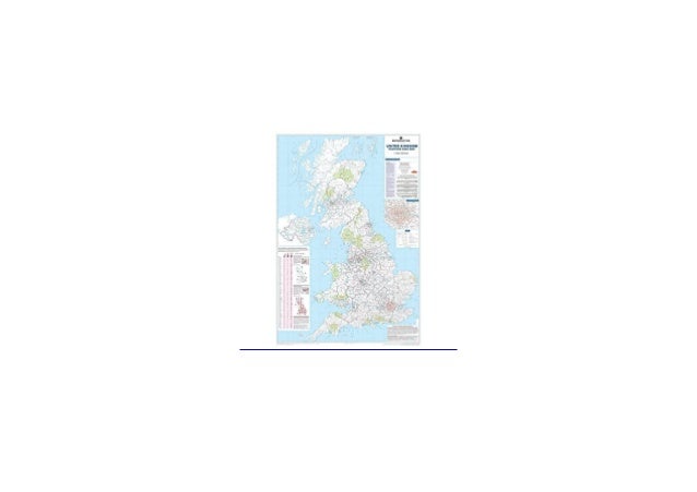 DL Postcode Area Map of The UK Laminated Wall Map pedeef