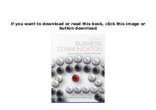 Download or read Lesikars Business Communication Connecting in a Digital World 13th
Edition by click link below
 