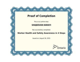 Ontario- Health and Safety