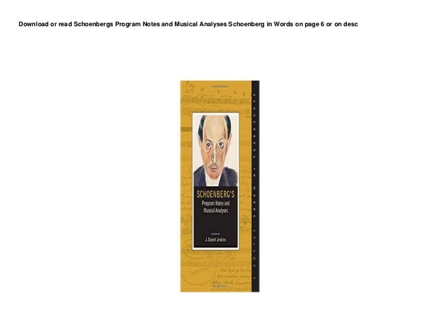 FR33 BUUK Schoenbergs Program Notes and Musical Analyses Schoenberg in Words pedeef 2 fr33 buuk schoenbergs program notes and musical analyses schoenberg in words pedeef 1 638