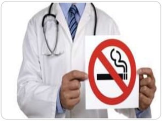 Ways to prevent or slow the
progression of COPD
 Stop smoking, if you smoke, to prevent further
damage to your body
 Smoking cessation is critical for all severities of COPD
 Avoid or protect yourself from exposures to
 Second-hand smoke
and
 Other substances such as chemical vapors, fumes, mists,
dusts, and diesel exhaust fumes that irritate your lungs
 