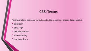 17 CSS - layouts de textos