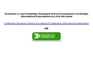 BUUK DL  Cambridge Checkpoint Science Coursebook 9 Cambridge International Examinations pedeef Slide 6