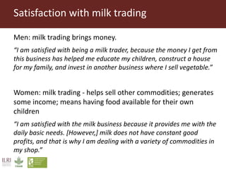 Gendered opportunities and constraints in milk trading in peri-urban Nairobi