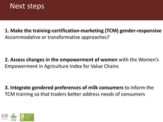 Gendered opportunities and constraints in milk trading in peri-urban Nairobi