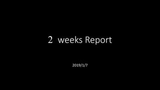 2 weeks Report
2019/1/7
 