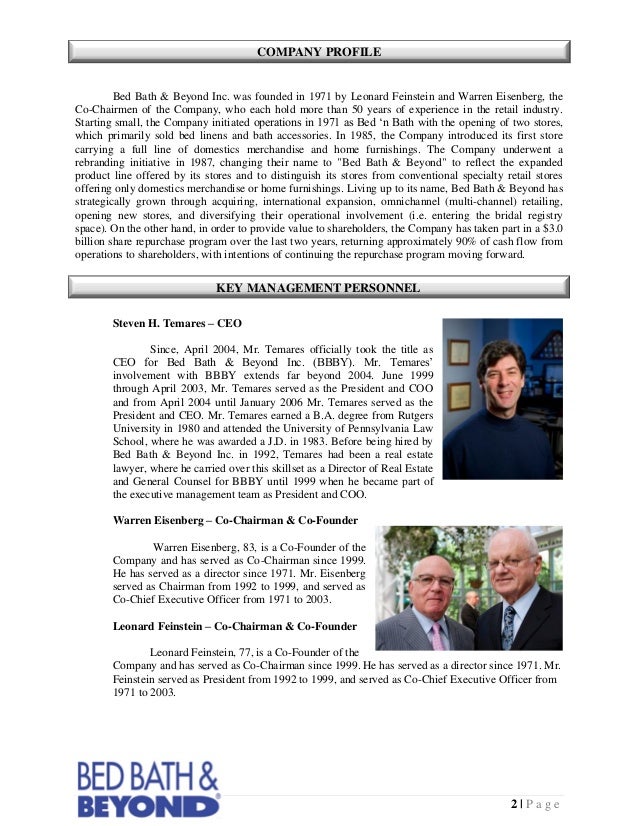 Bed Bath Beyond Inc Bbby Investment Report