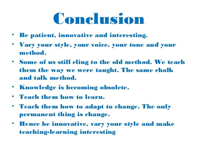 The Role of the Teacher