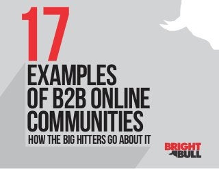 Examples 
of B2B Online 
Communities 
how the big hitters go about it 
 