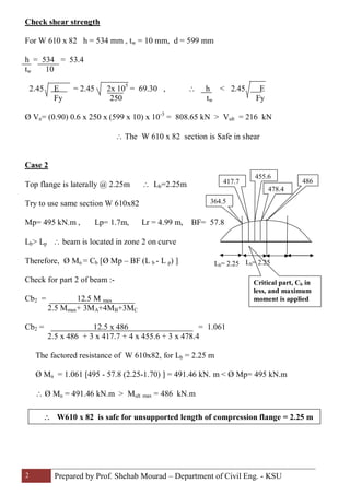 17-Examples of Beams (Steel Structural Design & Prof. Shehab Mourad) | PDF
