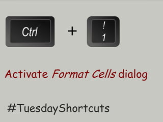 +
Activate Format Cells dialog
#TuesdayShortcuts
 