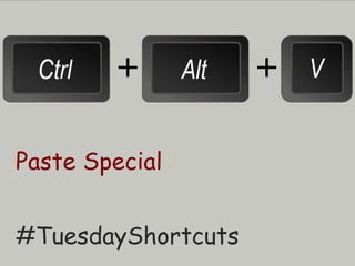 Paste Special
+ +
#TuesdayShortcuts
 
