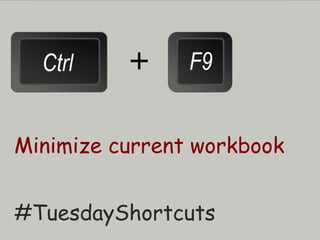 +
Minimize current workbook
#TuesdayShortcuts
 