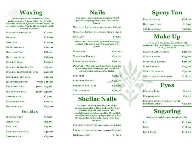 salon brochure