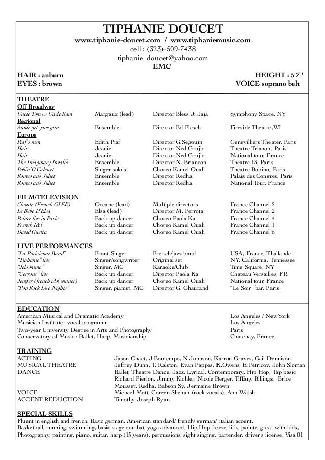 Artist Resume Nov 15