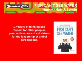 FISH CAN’T SEE WATER
Hammerich & Lewis
Diversity of thinking and
respect for other peoples’
perspectives are critical virt...