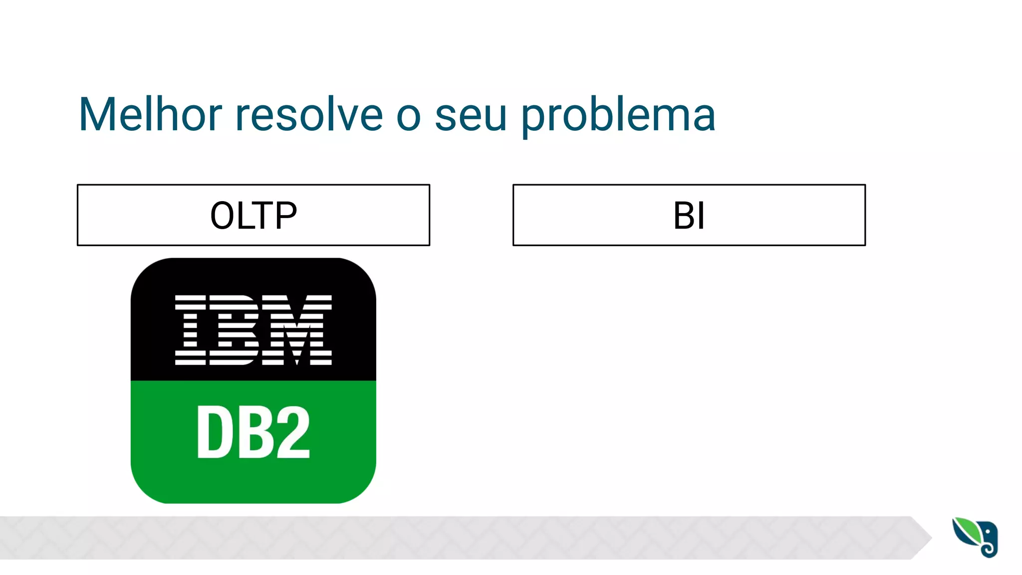 Melhor resolve o seu problema
OLTP BI
 