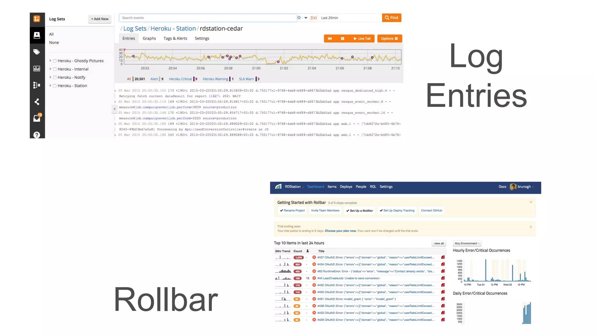 Log
Entries
Rollbar
 