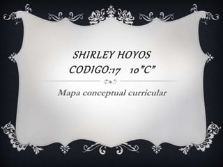 SHIRLEY HOYOS
CODIGO:17 10”C”
Mapa conceptual curricular
 