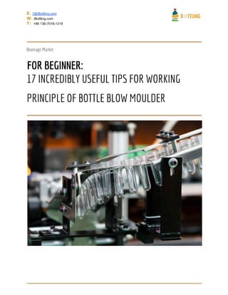 17 incredibly useful tips for working principle of bottle blow moulder