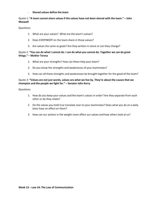 17 indisputable laws of teamwork | PDF