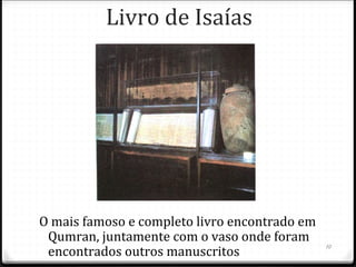 10
1. ÉPOCA (QUANDO)
1. VIVERAM NA DESTRUIÇÃO DE ISRAEL PELA ASSÍRIA:
JOEL, JONAS, AMÓS, OSEIAS, ISAIAS E MIQUEIAS
2. VIVERAM NO TEMPO DA DESTRUIÇÃO DE JUDÁ PELA
BABILONIA: JEREMIAS, EZEQUIEL, DANIEL, OBADIAS,
NAUM, HABACUQUE E SOFONIAS.
EZEQUIEL E DANIEL PROFETIZARAM CATIVOS NA
BABILONIA.
3. VIVERAM NO PERÍODO DA RESTAURAÇÃO DE
JERUSALÉM: AGEU, ZACARIAS E MALAQUIAS
 