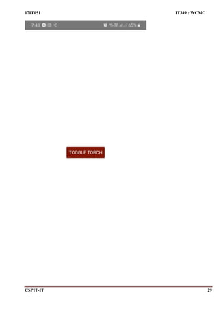 17IT051 IT349 : WCMC
CSPIT-IT 29
 