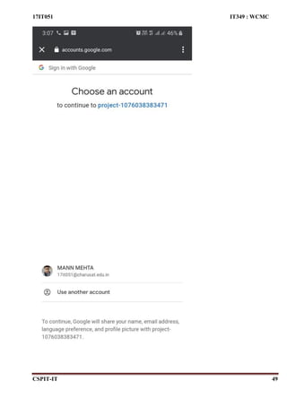 17IT051 IT349 : WCMC
CSPIT-IT 49
 