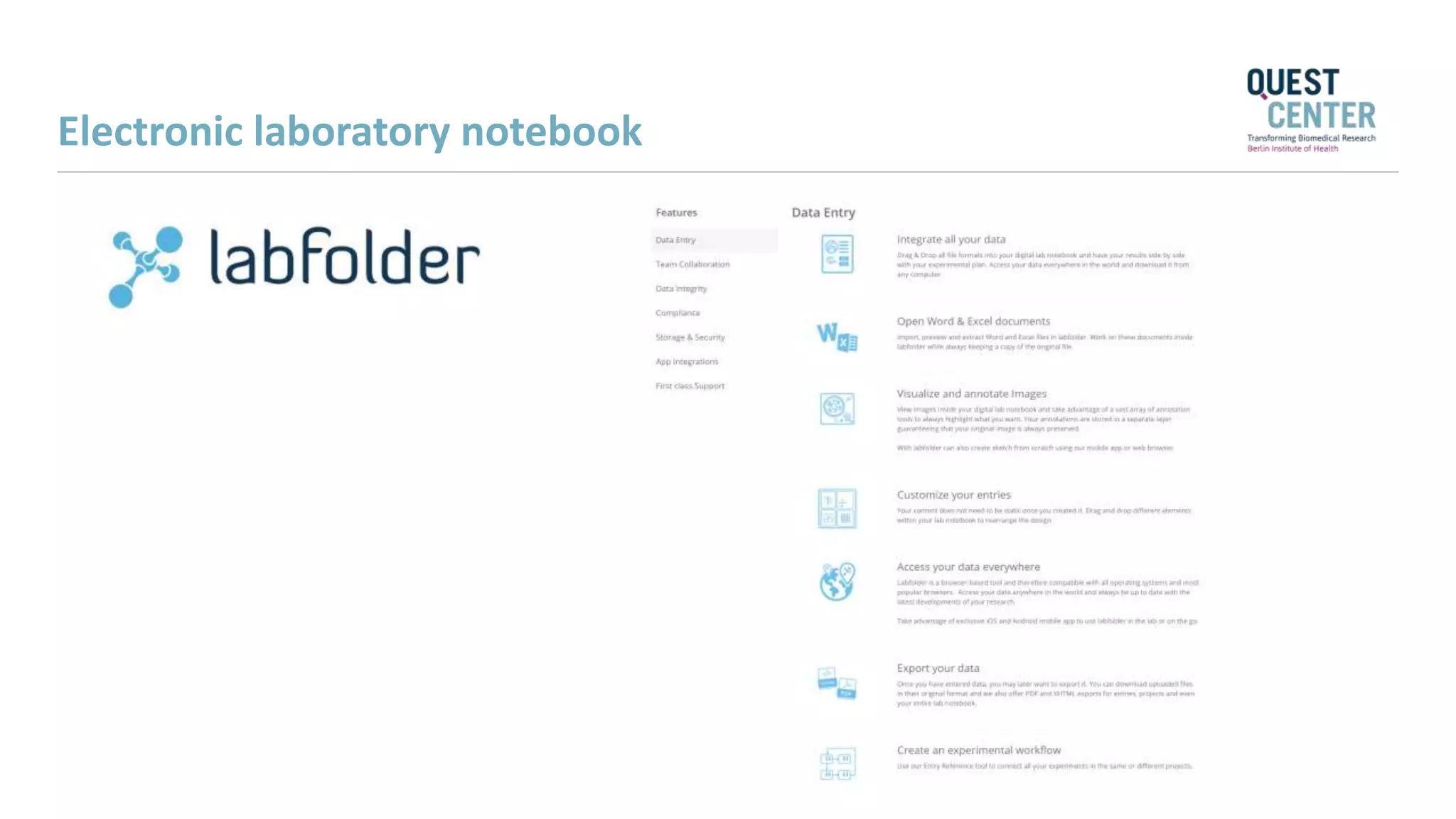 Electronic laboratory notebook
 